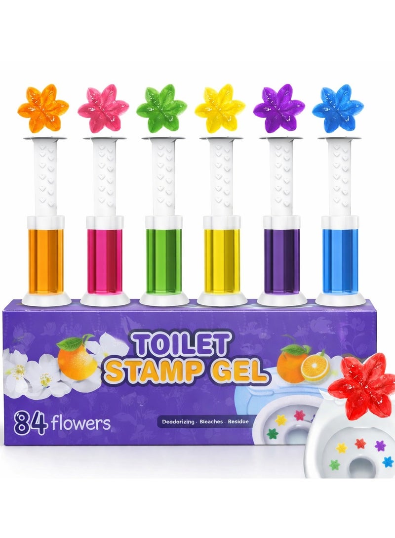 مايل ميلو جل المرحاض، 6 قطعة من طوابع جل المرحاض 6 أنواع من العطور، منظف المرحاض مجموعة طوابع جل معطر الجو - Image 1